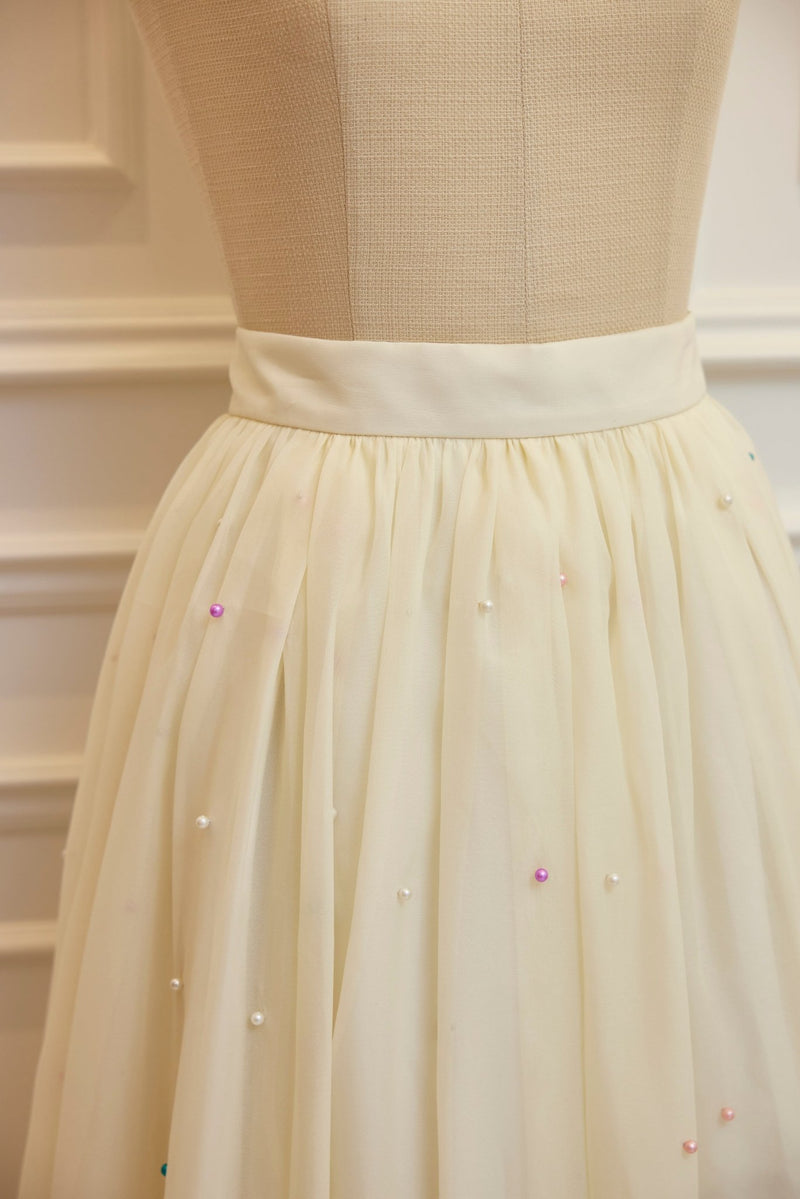 Color Beads Flare Skirt