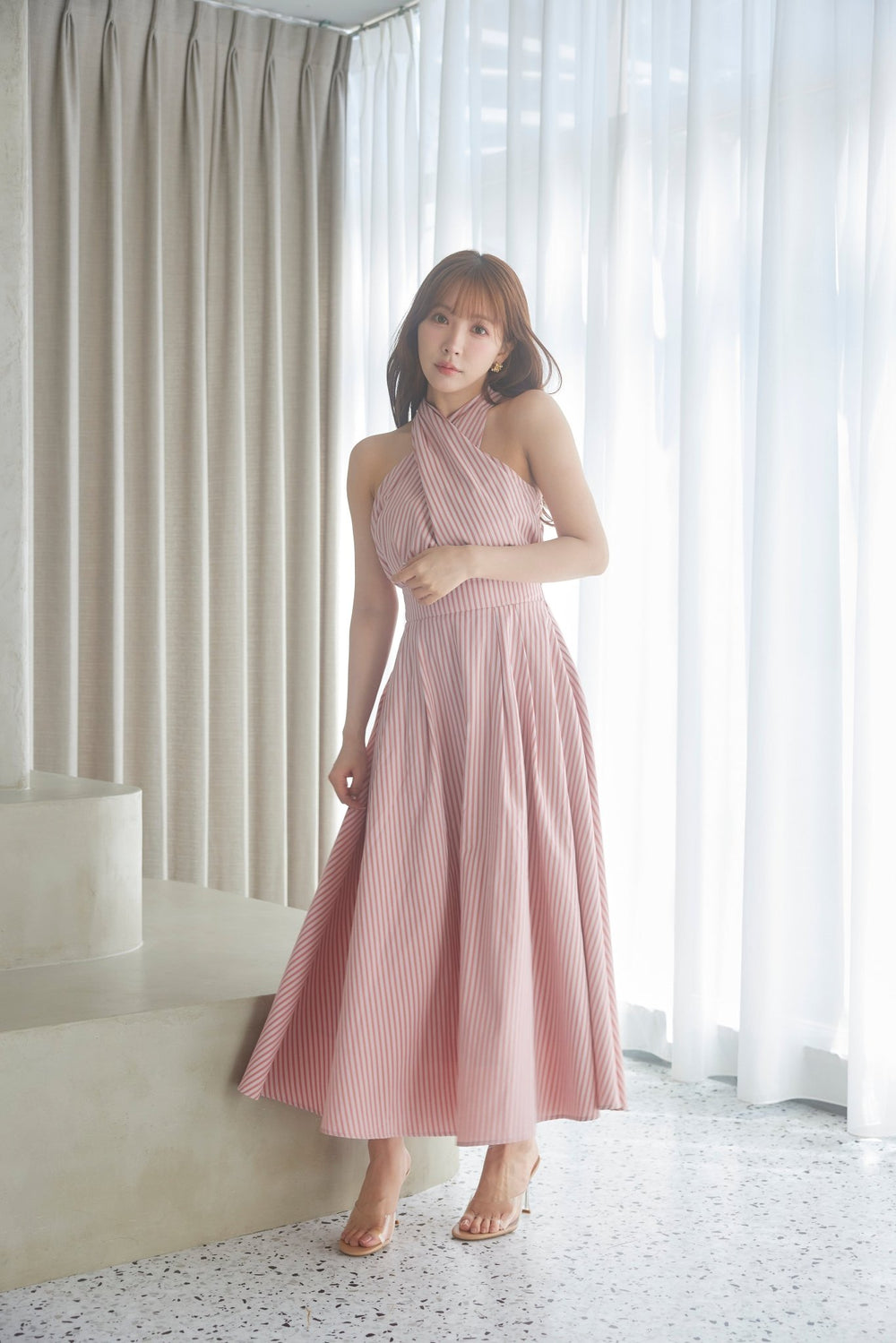 Logo Embroidery Boa Dress - MISTREASS