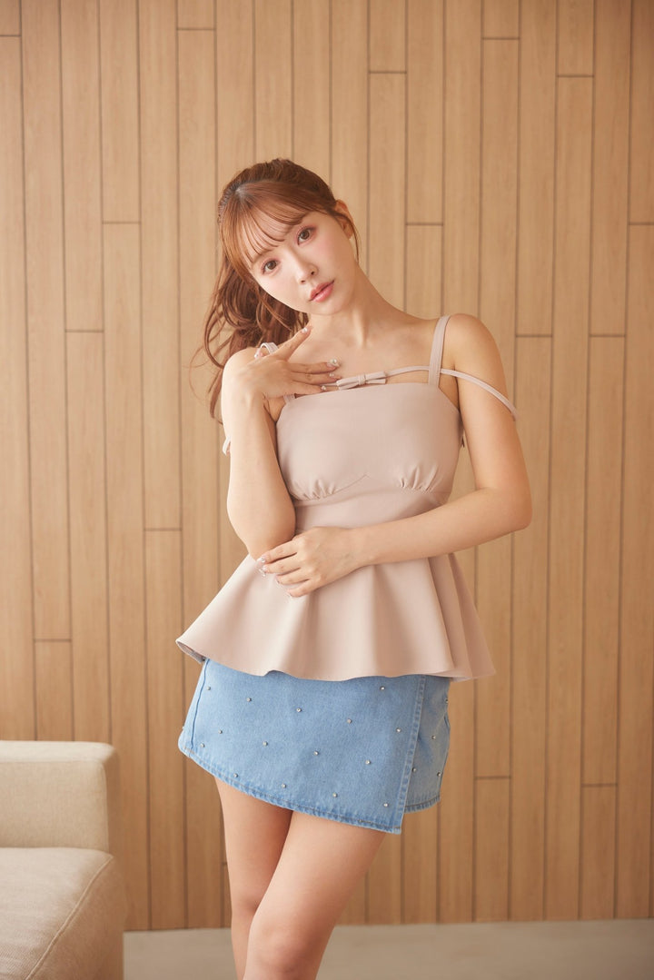 Jewel Denim Wrap Mini Skirt - MISTREASS