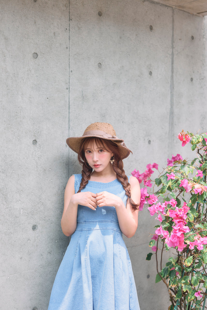 Sleeveless Denim Stitch Dress