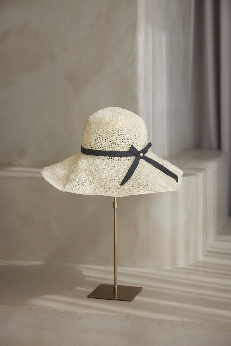 Narrow Ribbon Wide Brim paper Hat