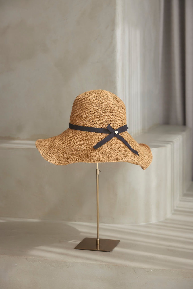 Narrow Ribbon Wide Brim paper Hat