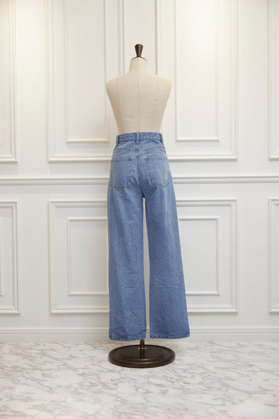 Ribbon Denim Straight Pants