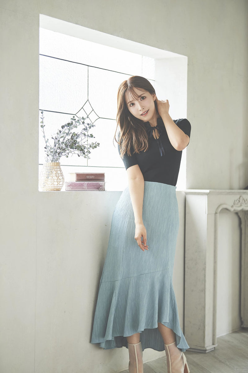 See-Through Neck Knit Top