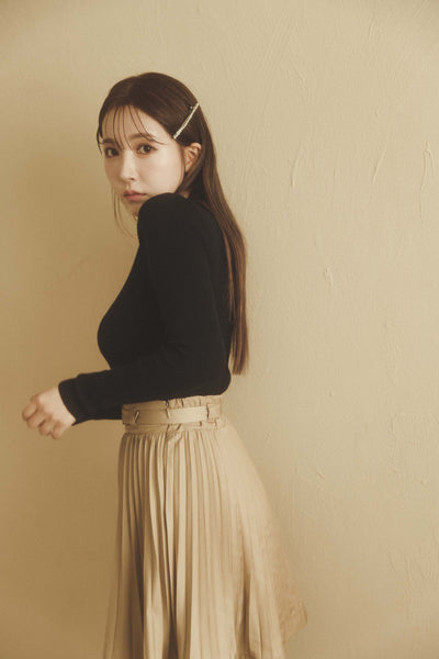 Embroidery Logo Rib Knit Top