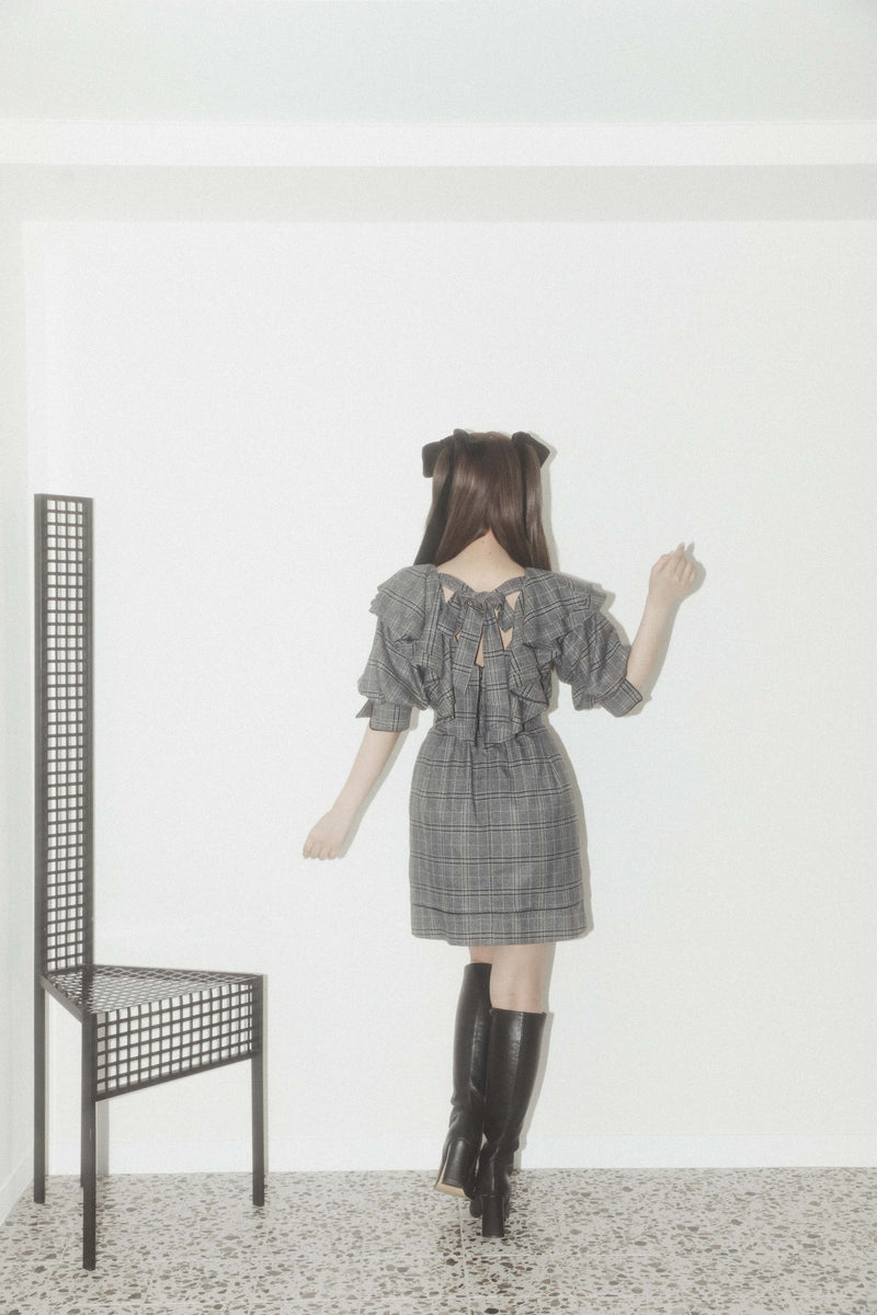 Plaid Frill Mini Dress