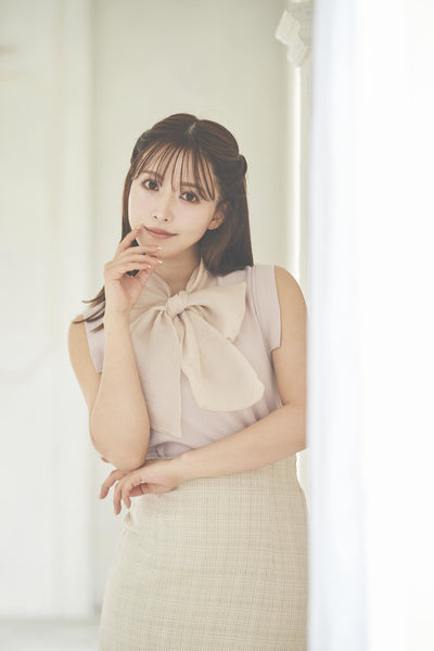 Soft Organdy Ribbon Knit Top