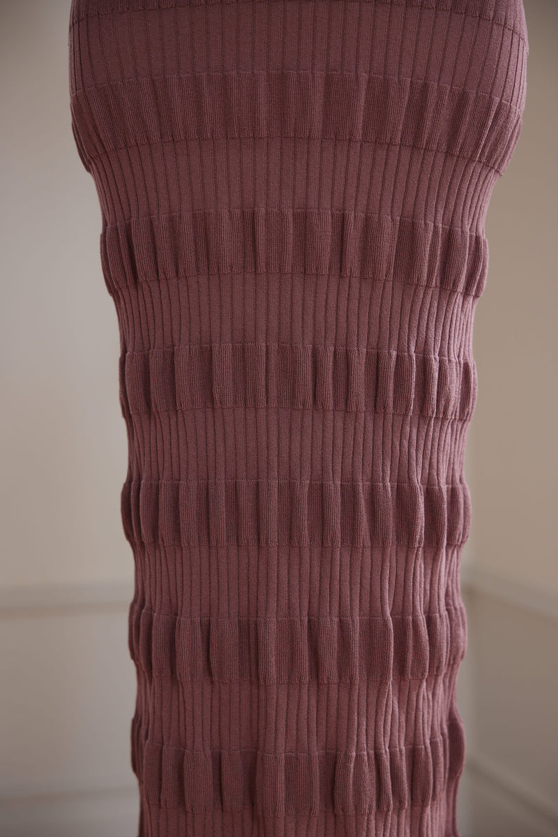 Shirring Border Knitted Dress