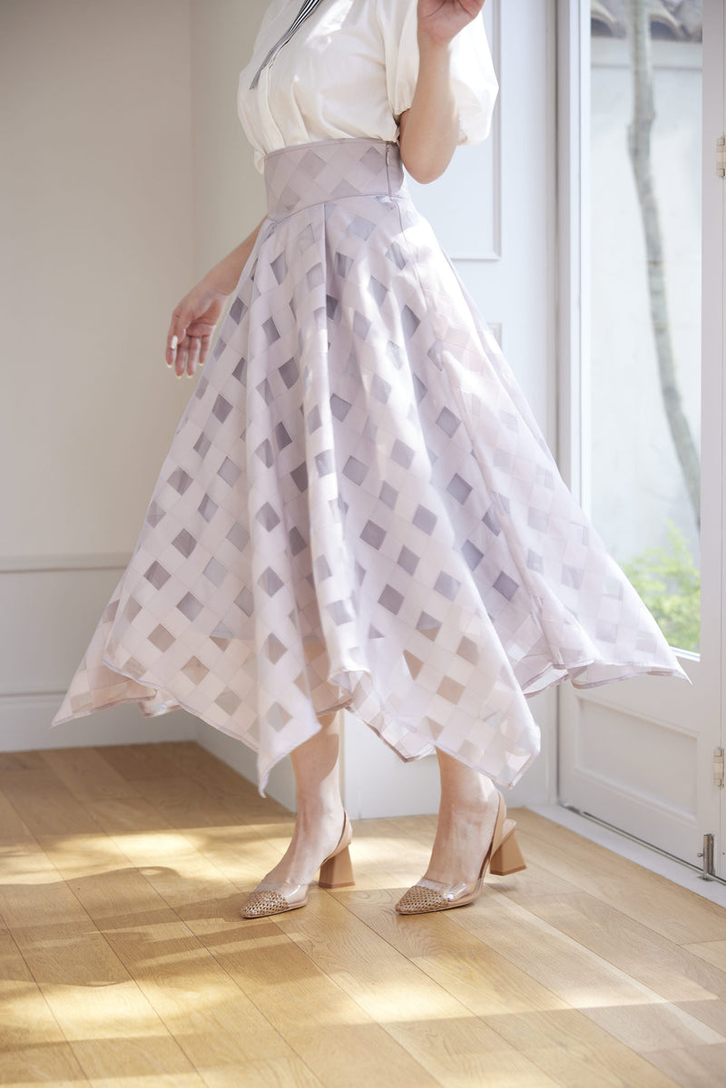 Sheer Plaid High-West Skirt