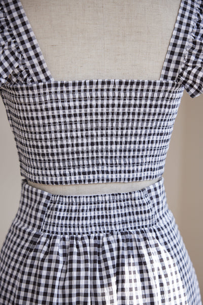 Checkered Top & Skirt Set