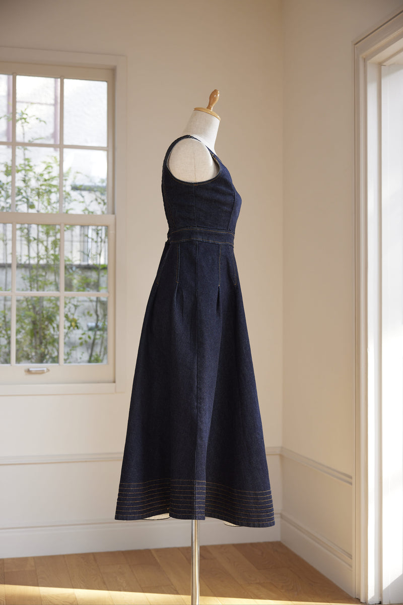 Sleeveless Denim Stitch Dress