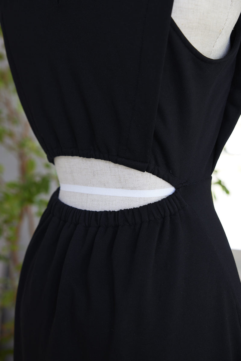 Key Neck Sleeveless Sweatshirt Dress