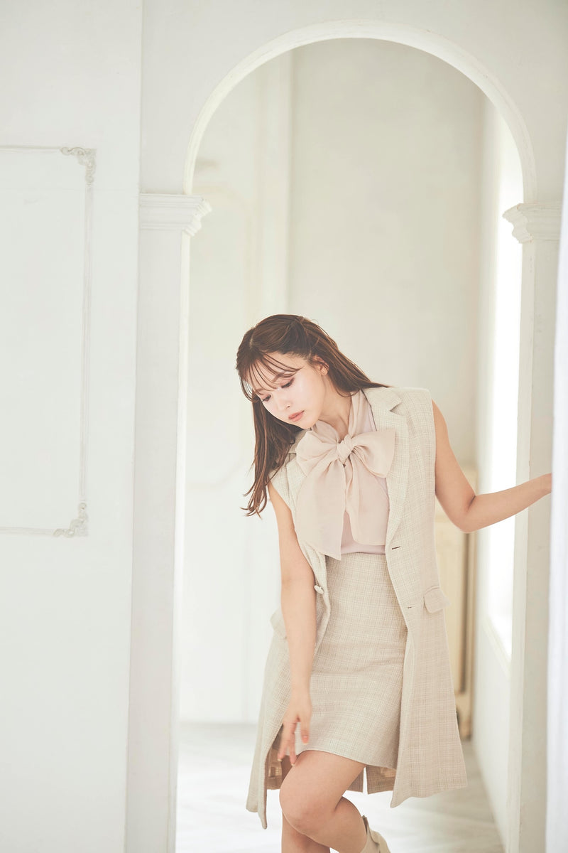 Soft Organdy Ribbon Knit Top