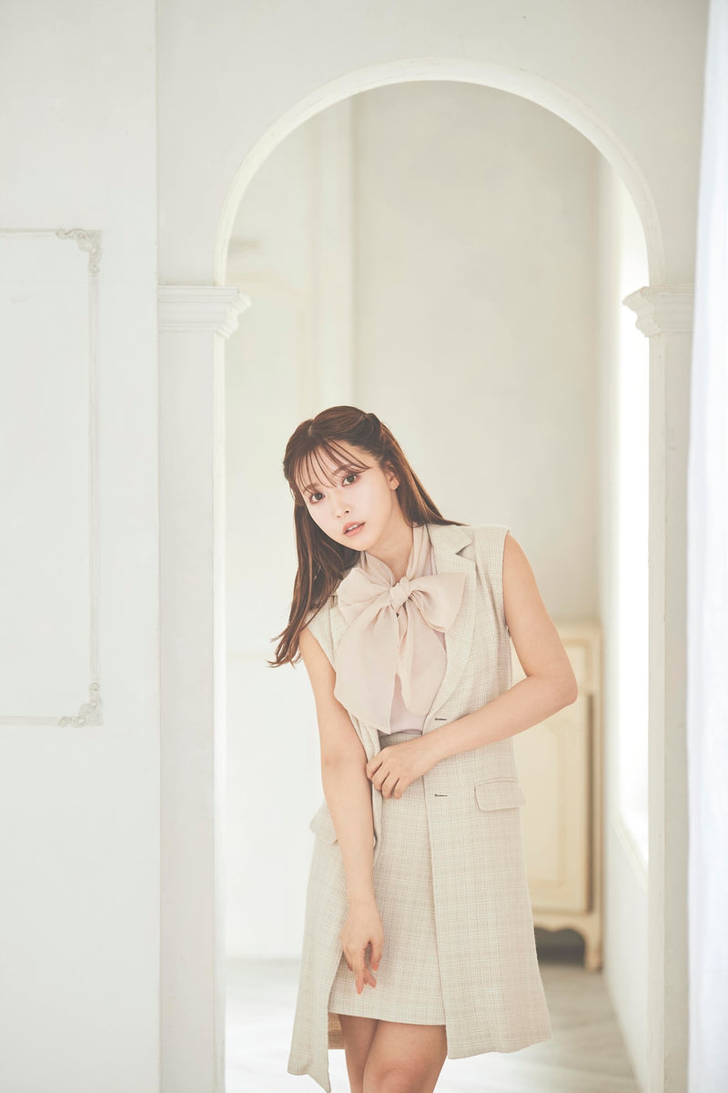 Soft Organdy Ribbon Knit Top