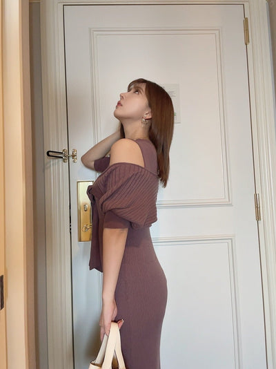 3way Rib Knit Bolero & Sleeveless Dress