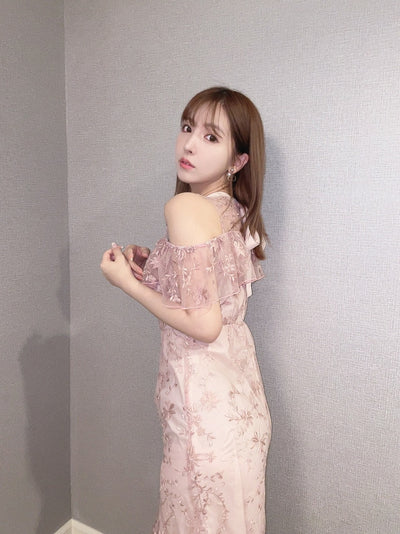Embroidery Tulle Mermaid Dress