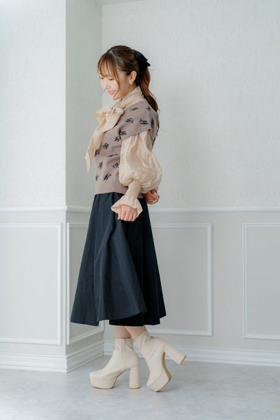 Taffeta Volume Midi Skirt