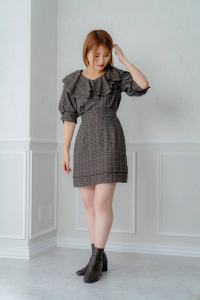 Plaid Frill Mini Dress