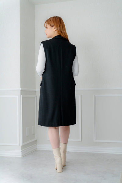 Soft Tweed Long Vest & Mini Skirt