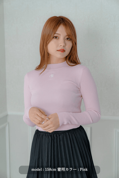 Embroidery Logo Rib Knit Top