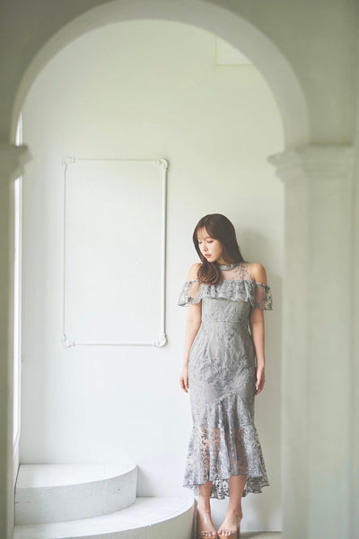 Embroidery Tulle Mermaid Dress