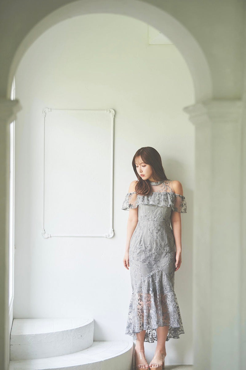 Embroidery Tulle Mermaid Dress - MISTREASS