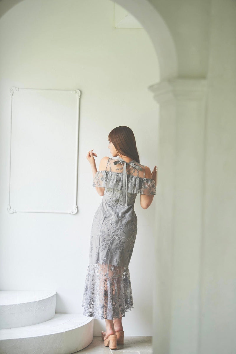 Embroidery Tulle Mermaid Dress