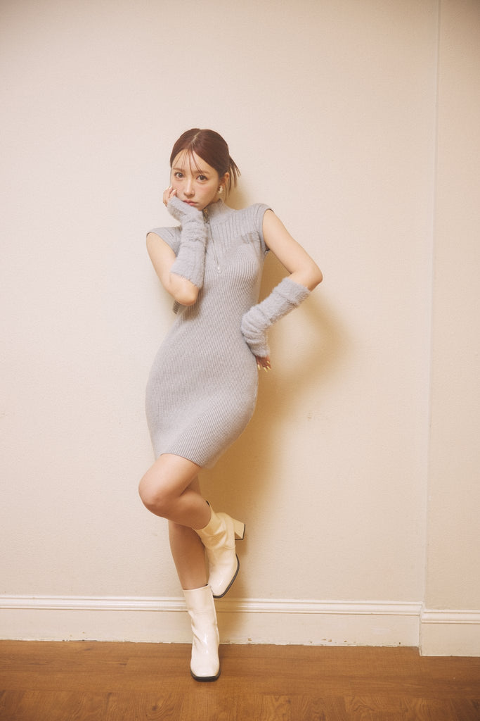 Arm Cover set Change Rib Knit Dress - MISTREASS