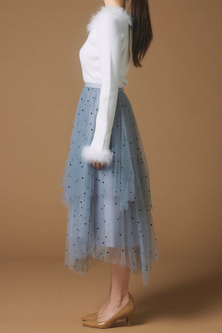 完売品】yilon TIERED DOT SKIRT ティアードドットスカート ドット