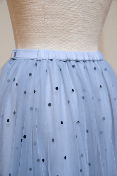 Dot Pattern Tulle Tiered Skirt