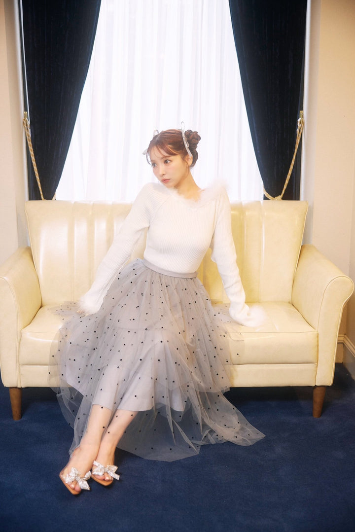 dot-pattern-tulle-tiered-skirt