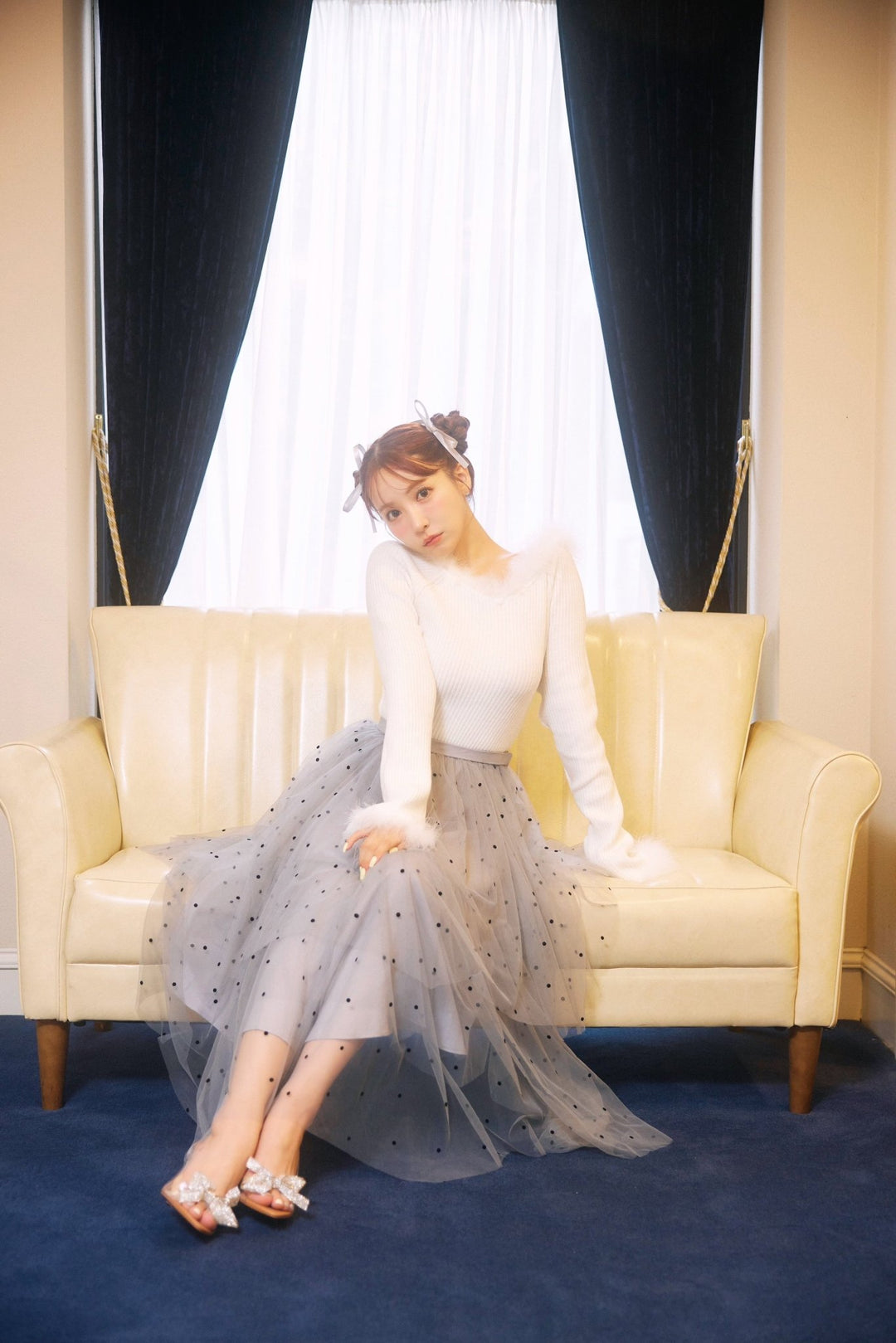 Dot Pattern Tulle Tiered Skirt - MISTREASS