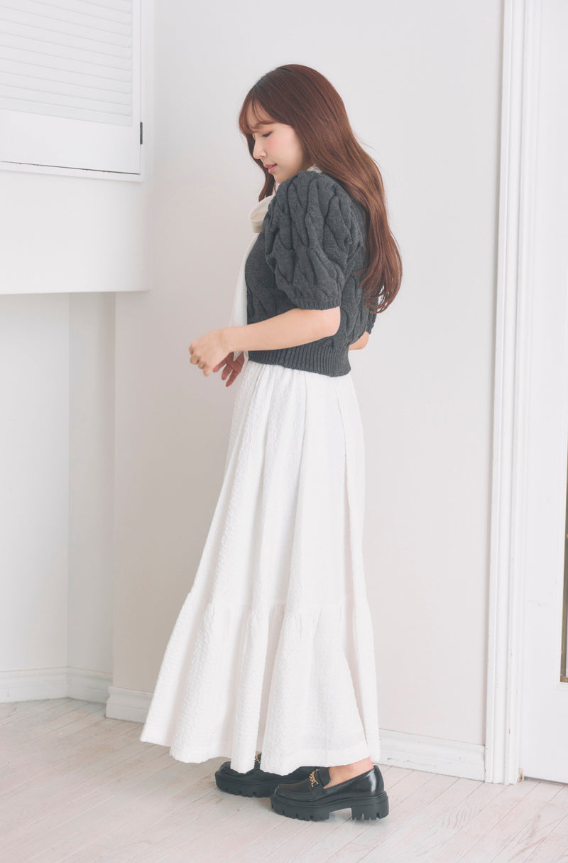 Cable Stitch Compact Knit Top