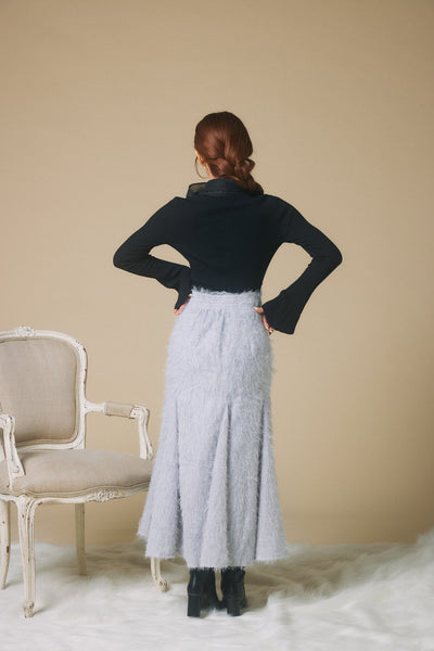 Flare Sleeve Ribbon Knit Top