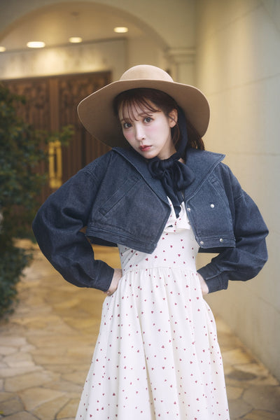 Heart Pattern Off Shoulder Frill Dress