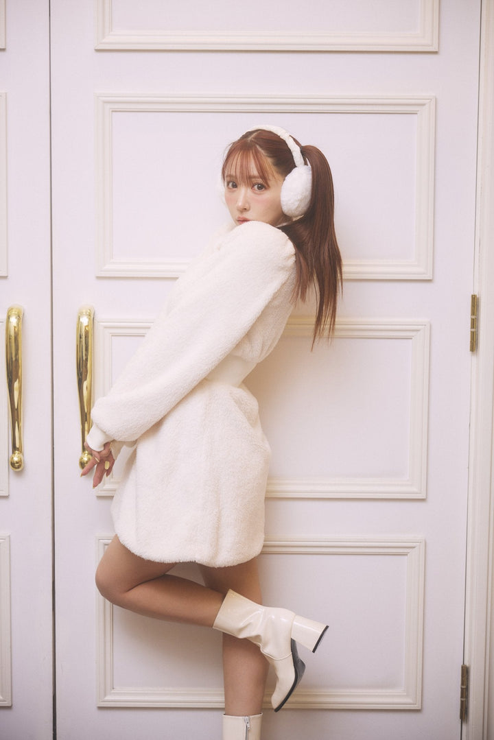 Logo Embroidery Boa Dress - MISTREASS