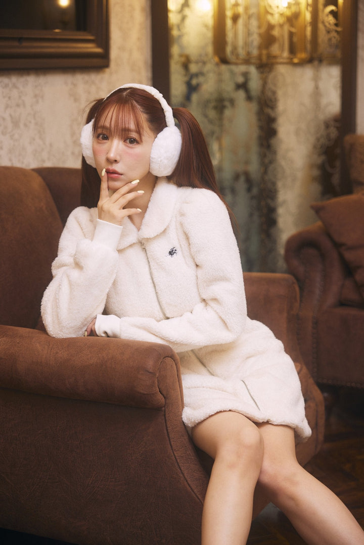 Logo Embroidery Boa Dress - MISTREASS 