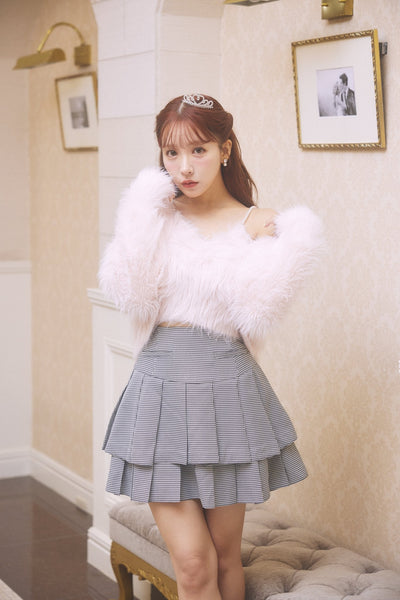 ♡ミストレアス Puff Sleeve Knit Set Mini Dress♡-