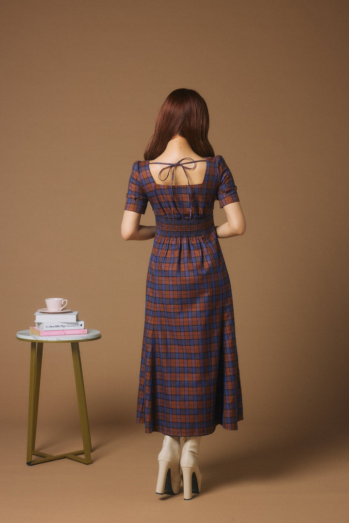 美品MISTREASS Sleeveless Plaid F&F Dress Multicolor Plaid Power Shoulder Dress - MISTREASS