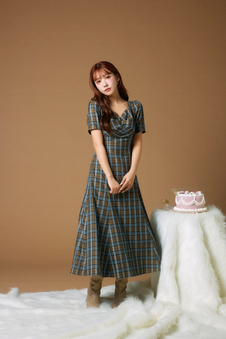 Multicolor Plaid Power Shoulder Dress - MISTREASS