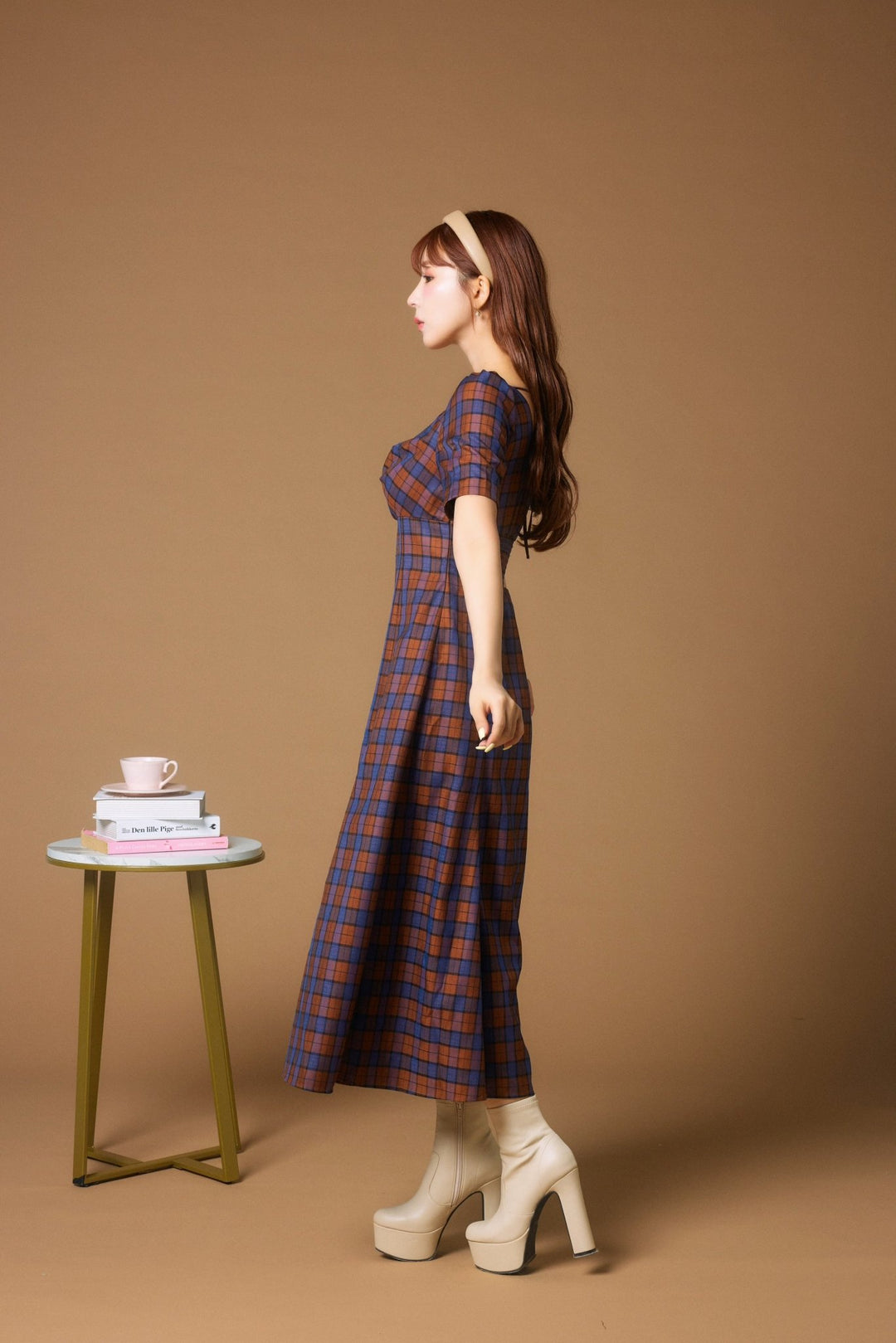 Multicolor Plaid Power Shoulder Dress - MISTREASS