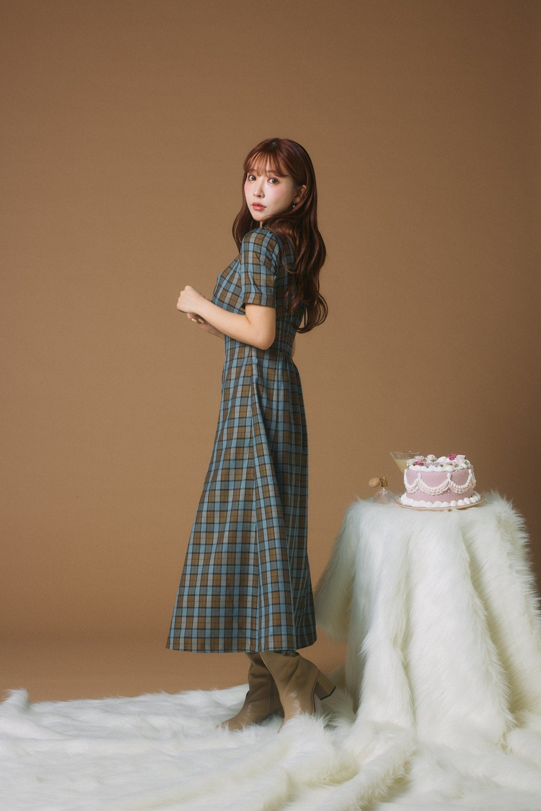 Multicolor Plaid Power Shoulder Dress - MISTREASS