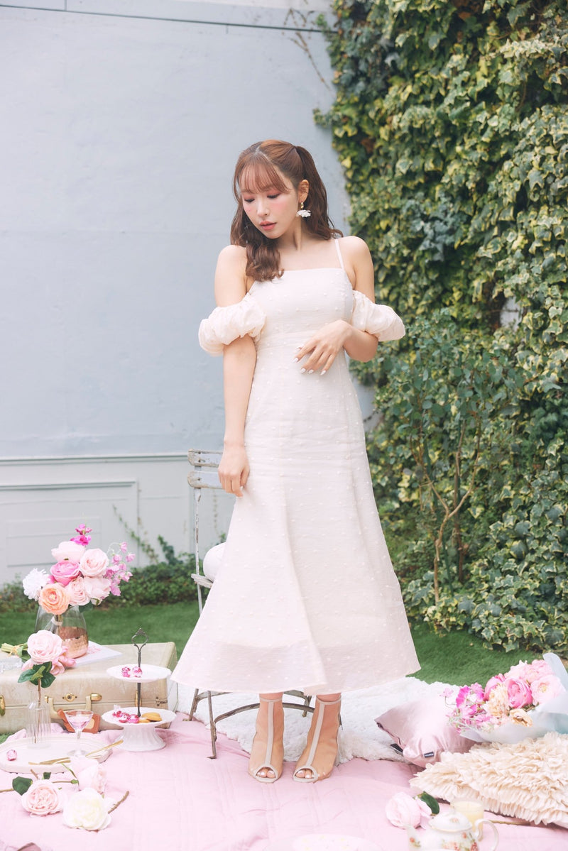 Open Shoulder Dot Mermaid Dress - MISTREASS