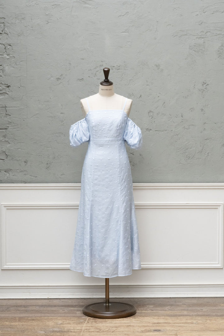 Open Shoulder Dot Mermaid Dress - MISTREASS