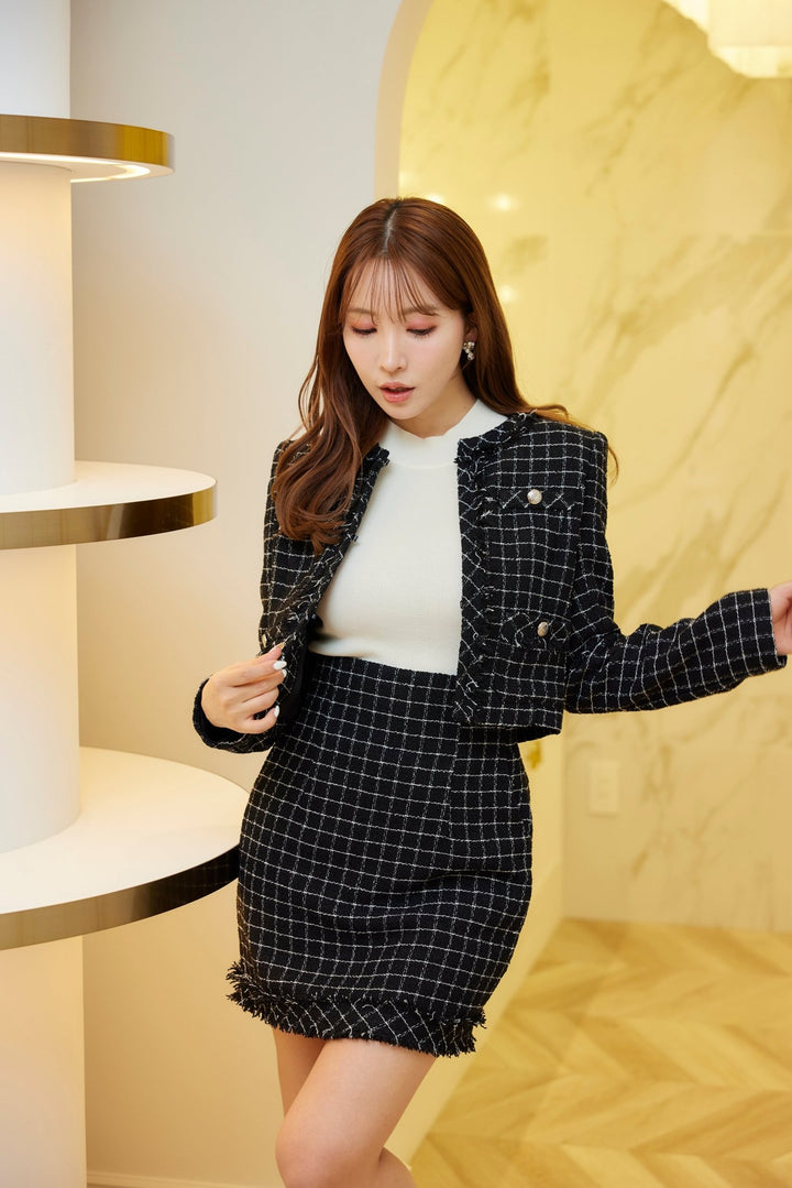 Summer Tweed Jacket & Mini Skirt Set - MISTREASS
